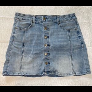 Super Strech Hi-Rise A-Line Denim Skirt